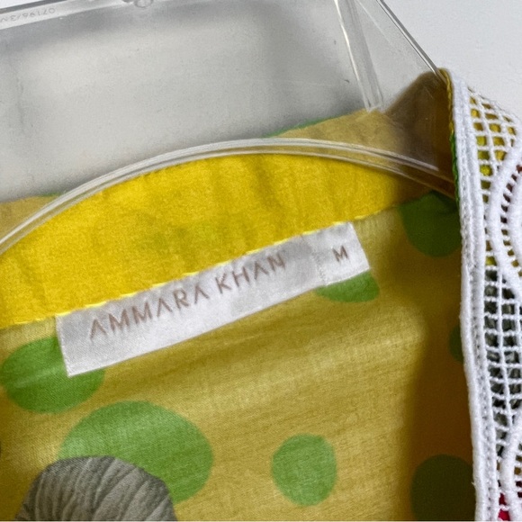 Ammara Khan Floral & Fruit Printed Lace Trim Pakistan Made Formal Kaftan - Picture 7 of 9